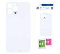 Globalstock Vitre arrière de Cache Batterie pour iphone 14 Pro Max Remplacement - Coque Cache Batterie Compatible Blanc + adhésif et Kit Outils