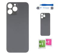Globalstock Vitre arrière de Cache Batterie pour iphone 14 Pro Max Remplacement - Coque Cache Batterie Compatible Noir + adhésif et Kit Outils