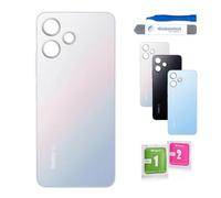 Globalstock Vitre arrière de Cache Batterie pour Xiaomi Redmi 12 5G Remplacement - Coque Cache Batterie Compatible Noir/Blanc/Bleu + adhésif et Kit Outils (Blanc)