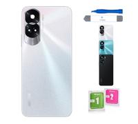 Globalstock Vitre arrière de Cache Batterie Remplacement Compatible avec Lentille de Caméra pour Honor 90 Lite Argent Titanium/Bleu Cyan/Noir + adhésif et Kit Outils (Bleu Cyan)