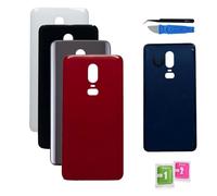Globalstock Vitre arrière de Cache Batterie Remplacement Compatible pour OnePlus 6 Noir Mat/Noir Miroir/Rouge + adhésif et Kit Outils (Noir Mat)