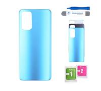 Globalstock Vitre arrière de Cache Batterie Remplacement - Coque Cache Batterie Compatible pour Oppo Find X3 Lite Noir/Bleu/Argent + adhésif et Kit Outils (Bleu)