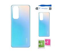 Globalstock Vitre arrière de Cache Batterie Remplacement - Coque Cache Batterie Compatible pour Oppo Noir/Blanc/Bleu/Gris/Argent/Rouge/Vert/Jaune/Or + adhésif et Kit Outils (Bleu, Oppo A96)
