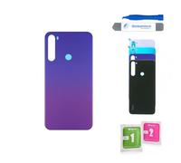 Globalstock Vitre arrière de Cache Batterie Remplacement - Coque Cache Batterie Compatible pour Xiaomi Redmi Note 8 Noir/Violet/Blanc/Bleu + adhésif et Kit Outils (Violet)