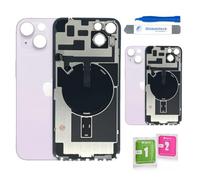 Globalstock Vitre Arrière de Remplacement pour iPhone 14 Plus - Couverture Violet avec Adhésif, Kit Outils Inclus, Support & NFC