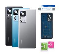 Globalstock Vitre Arrière de Remplacement pour Xiaomi - Couvercle de Batterie avec Lentille de Caméra, Multicolore, Inclus Adhésif et Kit d'Outils (Argenté, Xiaomi 12T)