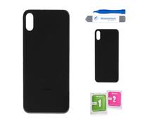 Globalstock Vitre Arrière iPhone X - Verre Trempé Noir avec Adhésif Préinstallé + Kit Outils - Compatible A1865 / A1901 / A1902