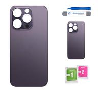 Globalstock Vitre Arrière pour iPhone 14 Pro Max avec Gros Trou Violet et Adhésif