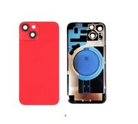Globalstock Vitre Arrière pour iPhone 14 Rouge sans Support NFC