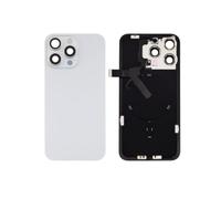 Globalstock Vitre Arrière pour iPhone 15 Pro Max Blanc Titane + Support sans NFC