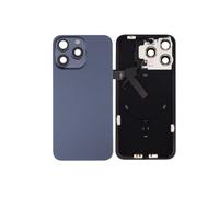 Globalstock Vitre Arrière pour iPhone 15 Pro Max Bleu Titane + Support sans NFC