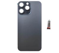 Globalstock Vitre Arrière pour iPhone 15 Pro Max en Bleu Titane avec Gros Trou