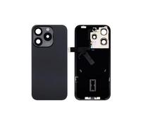 Globalstock Vitre Arrière pour iPhone 15 Pro Titane Noir + Support sans NFC