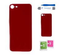 Globalstock Vitre Arrière pour iPhone SE 2020, Kit de Remplacement en Verre Trempé avec Adhésif, Rouge, Mat, 16,5 x 12 x 2 cm, Compatible avec iPhone 8