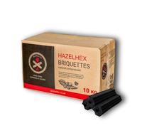 Globaltic - Briquettes hexagonales HazelHex de 10 kg - Briquettes de charbon de bois de qualité restaurant pour barbecue, fumage et grillades - Haute chaleur, faible teneur en cendres pour Kamado