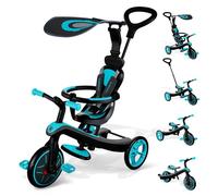 Globber - EXPLORER TRIKE 4 en 1 - Tricycle évolutif & draisienne pour les tout-petits âgés de 10m+ à 5 ans + , Bleu Canard