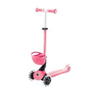 GLOBBER GO-UP Baby Lights Trottinette à 360° pour enfants - Tricycle et draisienne pour enfants - Hauteur réglable - 3 roues jusqu'à 9 ans - Roues LED colorées - Rose pastel