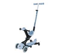 Globber Trottinette évolutive GO•UP Deluxe Lights ECO 360 – 3 roues, siège & module 360, Blueberry