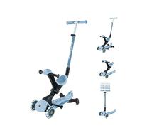 Globber - GO•UP Deluxe Lights ECO 360 - Trottinette évolutive 3 Roues avec siège et Module 360, pour Les Enfants de 15 Mois à 6 Ans, Blueberry