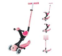 Globber - GO UP Deluxe Lights - Trottinette évolutive 3 Roues avec siège, pour Les Enfants de 15 Mois à 6 Ans, Rose