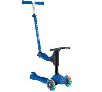 Globber - GO•UP Sporty Lights - Trottinette évolutive 3 Roues avec siège, pour Les Enfants de 15 Mois à 6 Ans, Bleu Foncé