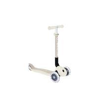 GLOBBER JUNIOR Foldable Lights ECO Trottinette pliable 120/80 mm, ABEC 9, 3 roues, roues LED, blanc coco