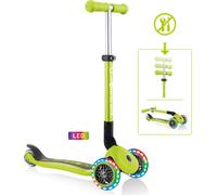 GLOBBER JUNIOR FOLDABLE LIGHTS - Trottinette, 120/80 mm, ABEC 5, 3 roues, roues lumineuses LED, vert citron
