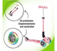 Globber Junior Junior Foldable Fantasy Light Scooter, Farbe:Pastell Pink-Flowers