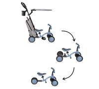 Globber - Porteur Learning Bike 3en1 Deluxe - Bleu Cendré