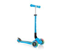 Globber - PRIMO FOLDABLE LIGHTS - Trottinette pliable, lumineuse à 3 roues pour les enfants âgés de 3 à 7 ans + , Bleu Ciel