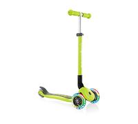Globber - Primo Foldable Lights - Trottinette Pliable, Lumineuse à 3 Roues pour Les Enfants âgés de 3 à 7 Ans +, Vert Citron