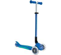 GLOBBER Trottinette enfant 3 roues pliable PRIMO FOLDABLE PLUS LIGHTS bleu foncé turquoise roues lumineuses