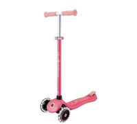 Globber - Primo Plus Glow Lights - Trottinette 3 Roues Lumineuse et Fluorescente, dès 3 Ans, Rose Corail