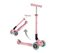 Globber Trottinette Primo Pliable Lights – Roues lumineuses, frein arrière – Bleu ciel