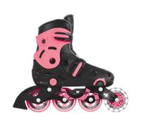 Globber - Rollers GO•Skates - Rollers évolutifs et Ajustables - Taille M/L du 34 au 37, Noir et Rose