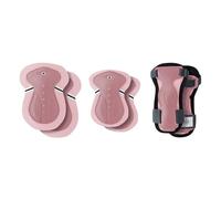 Globber – Set 3 protections Junior XS (6-10 ans) coudes, genoux, poignets Rose pastel 25-50 kg