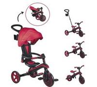 Globber - Tricycle Explorer 4 en 1 - Tricycle Pliable et évolutif en draisienne pour Les Tout-Petits de 10 Mois à 5 Ans - Rouge