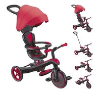 Globber - Tricycle Explorer 4 en 1 - Tricycle évolutif et draisienne pour Les Tout-Petits de 10 Mois à 5 Ans - Version 2 - Rouge