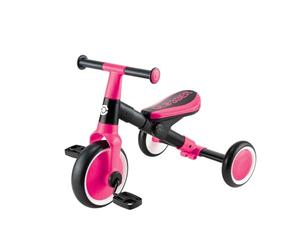 Globber - Tricycle Learning 2 en 1 - Tricycle 1er âge évolutif et draisienne pour Les Tout-Petits de 1 à 3 Ans, Rose Fushia
