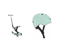 GLOBBER - Trottinette 3 Roues évolutive Tout-en-1 - Go-up Deluxe - Vert Pastel & Casque de Protection - (XXS/XS) 45-51 cm - GO-UP - Vert Menthe