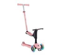 Globber - GO•UP Sporty Lights - Trottinette évolutive 3 Roues avec siège - Enfants dès 15 Mois - Rose Pastel
