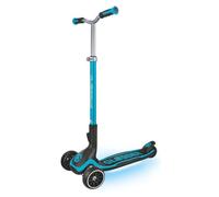 GLOBBER ULTIMUM Lights Trottinette extra large, 125/90 mm, ABEC 7, 3 roues, hauteur réglable, module d'éclairage LED, bleu