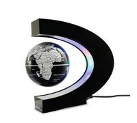 Globe À Lévitation Magnétique Flotttant En Forme De C, Ornement De Bureau Et De Maison, Lumière Led Avec Carte Du Monde
