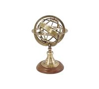 Globe armillaire en bois et laiton 30 cm