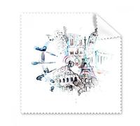 Globe Big Ben Tour Eiffel Aquarelle Peinture Lunettes Chiffon Chiffon de Nettoyage Cadeau Nettoyant pour écran de téléphone 5 pcs