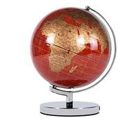 Globe de Bureau 25cm LED World Globe Map Carte géographique Lampe de bureau décoration Pour le Bureau du Salon(rouge)
