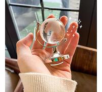 Globe de Cristal Mini Terrestre Rond - Carte du Monde en Boule de Verre - Papiers Décor Artisanat Ornement de Bureau - Parfait pour la Décoration de la Maison
