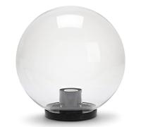 Globe de jardin, lampadaire d'extérieur 250 mm, douille E27, compatible LED, étanche IP44, sphère pour jardin, parcs, copropriétés, terrasses. Transparent
