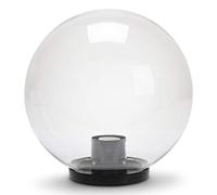 Globe de jardin, lampadaire d'extérieur 300 mm, douille E27, compatible LED, étanche IP44, sphère pour jardin, parcs, copropriétés, terrasses. Transparent