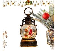 Globe De Neige De Noël Et Musical - Décoration Rétro LED avec Minuteur 6H | Lanterne Festive avec Poignée | Déco Hivernale pour Salon, Cheminée, Chambre Et Sapin